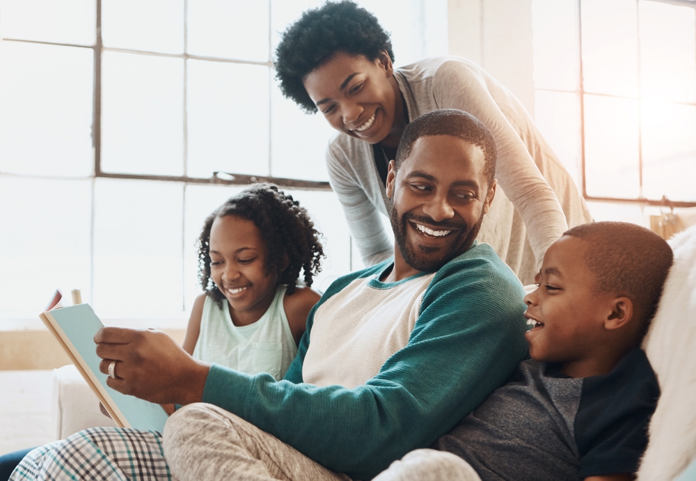 family relaxed and happy after Gum Disease Treatment